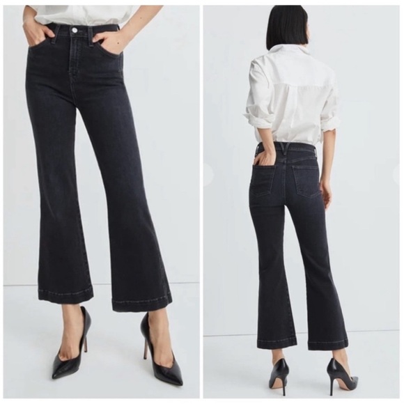 NWOT Veronica Beard - CARSON High Rise Ankle Flare in Onyx | Size 30 - Picture 1 of 8
